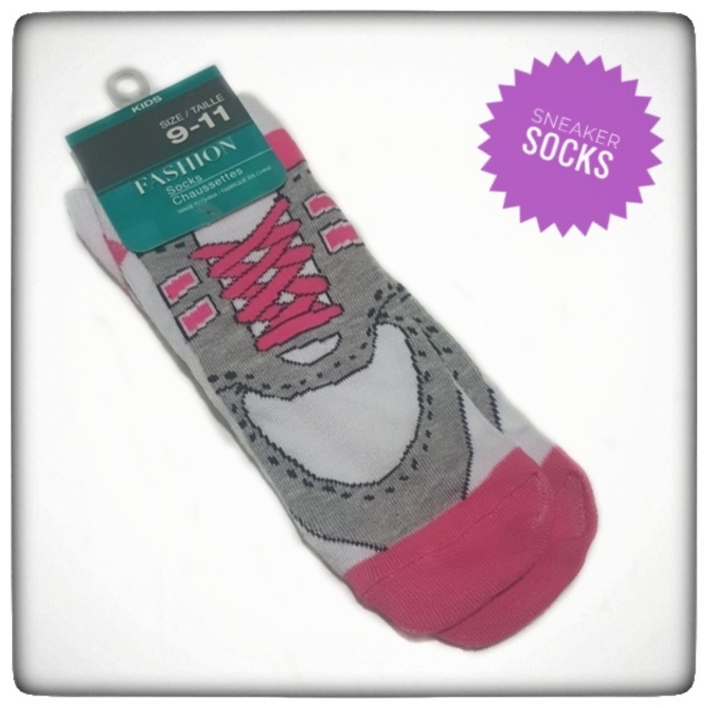 Kids Sneaker Fashion Socks- Size 9-11